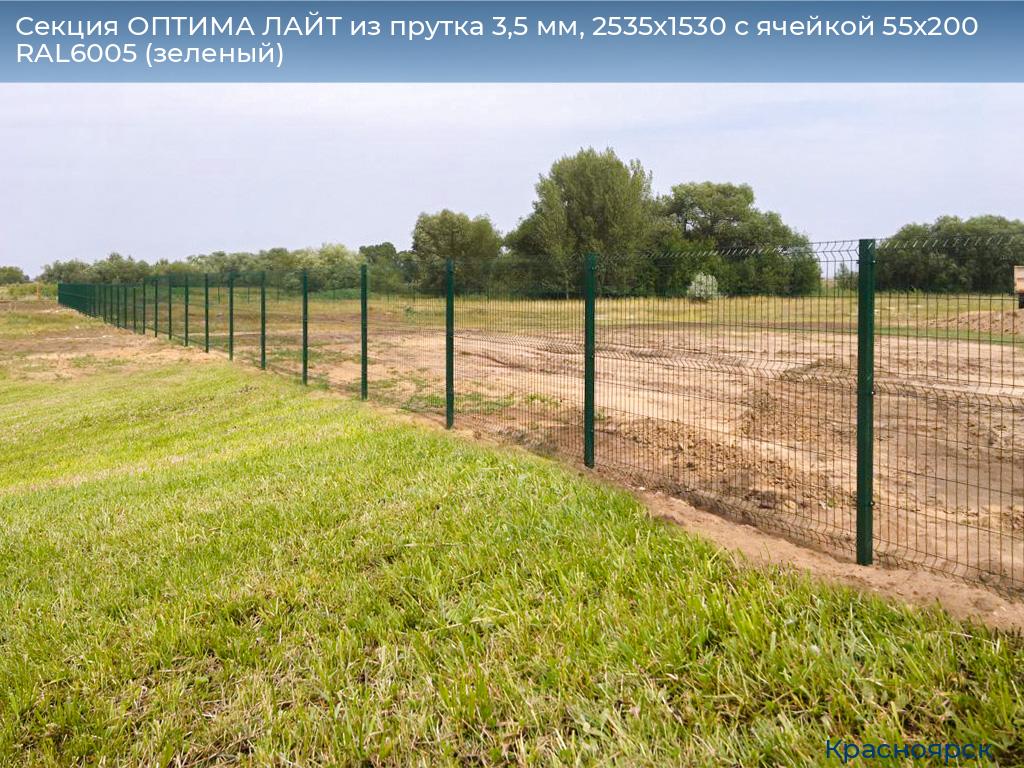 Секция ОПТИМА ЛАЙТ из прутка 3,5 мм, 2535x1530 с ячейкой 55х200 RAL6005 (зеленый), www.krasnoyarsk.doorhan.ru