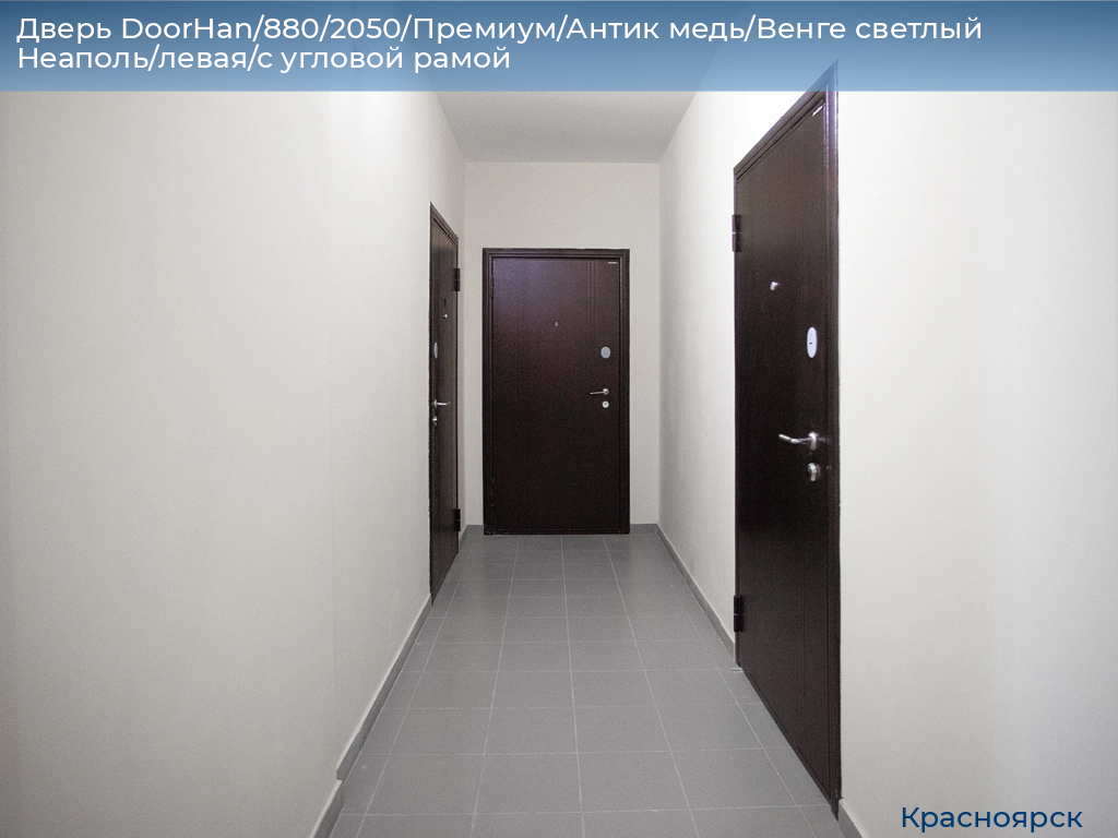 Дверь DoorHan/880/2050/Премиум/Антик медь/Венге светлый Неаполь/левая/с угловой рамой, www.krasnoyarsk.doorhan.ru